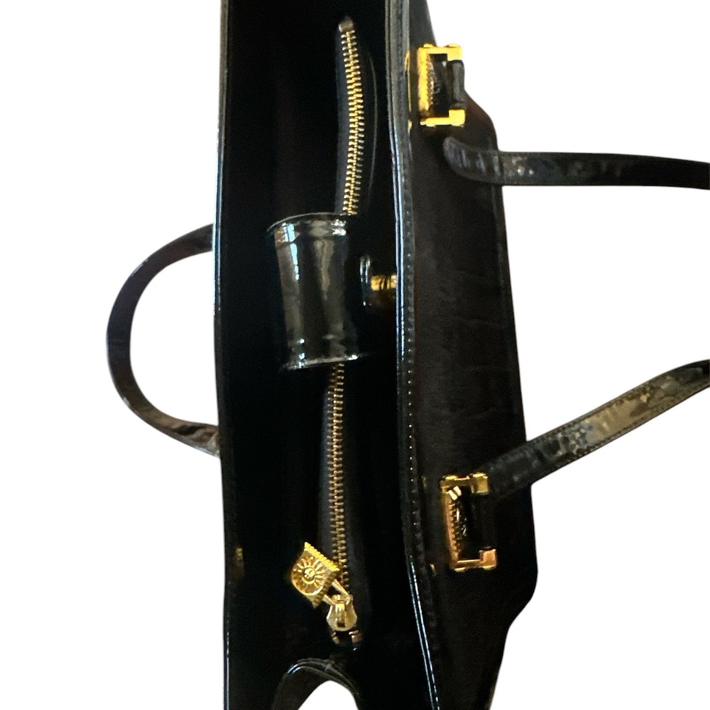 VERSACE Sunburst Patent leather & calf hair book tote PRISTINE condition!!! - Picture 13 of 14